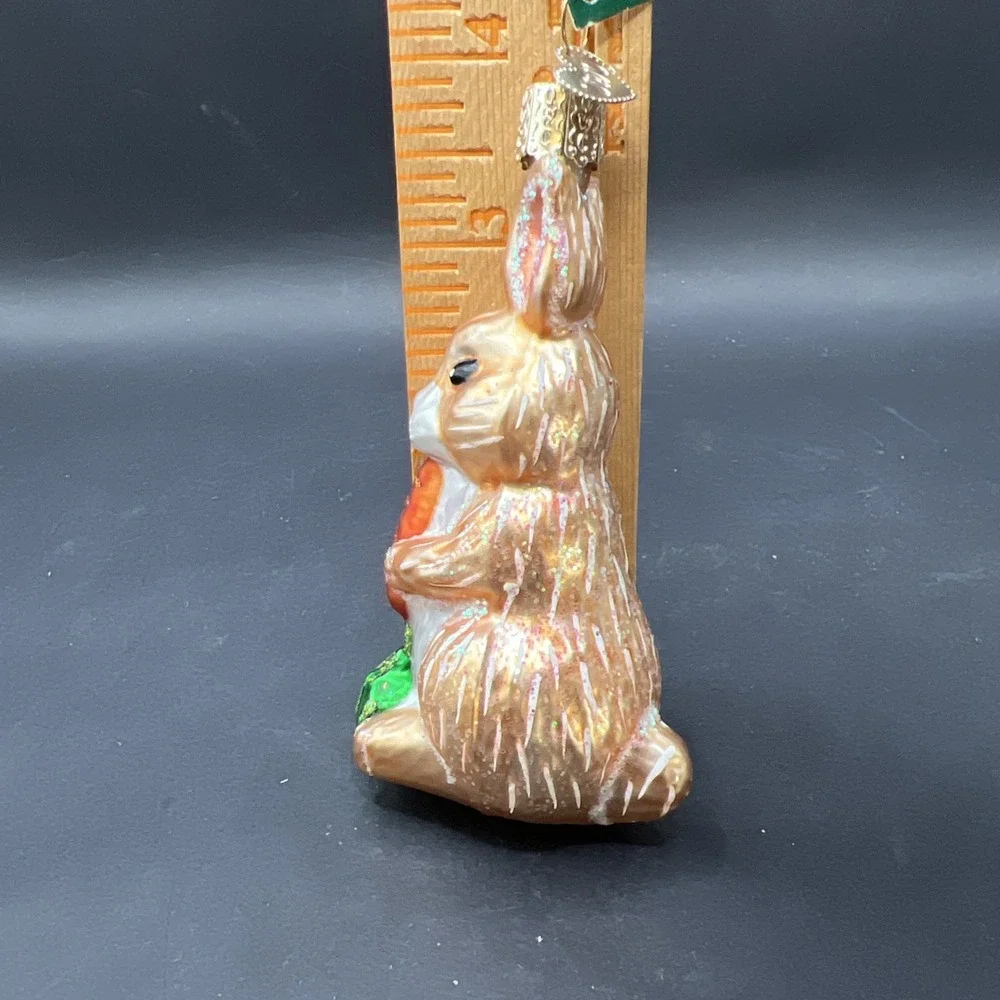 Vintage 2006 Old World Christmas Blown Glass Hungry Bunny #12241